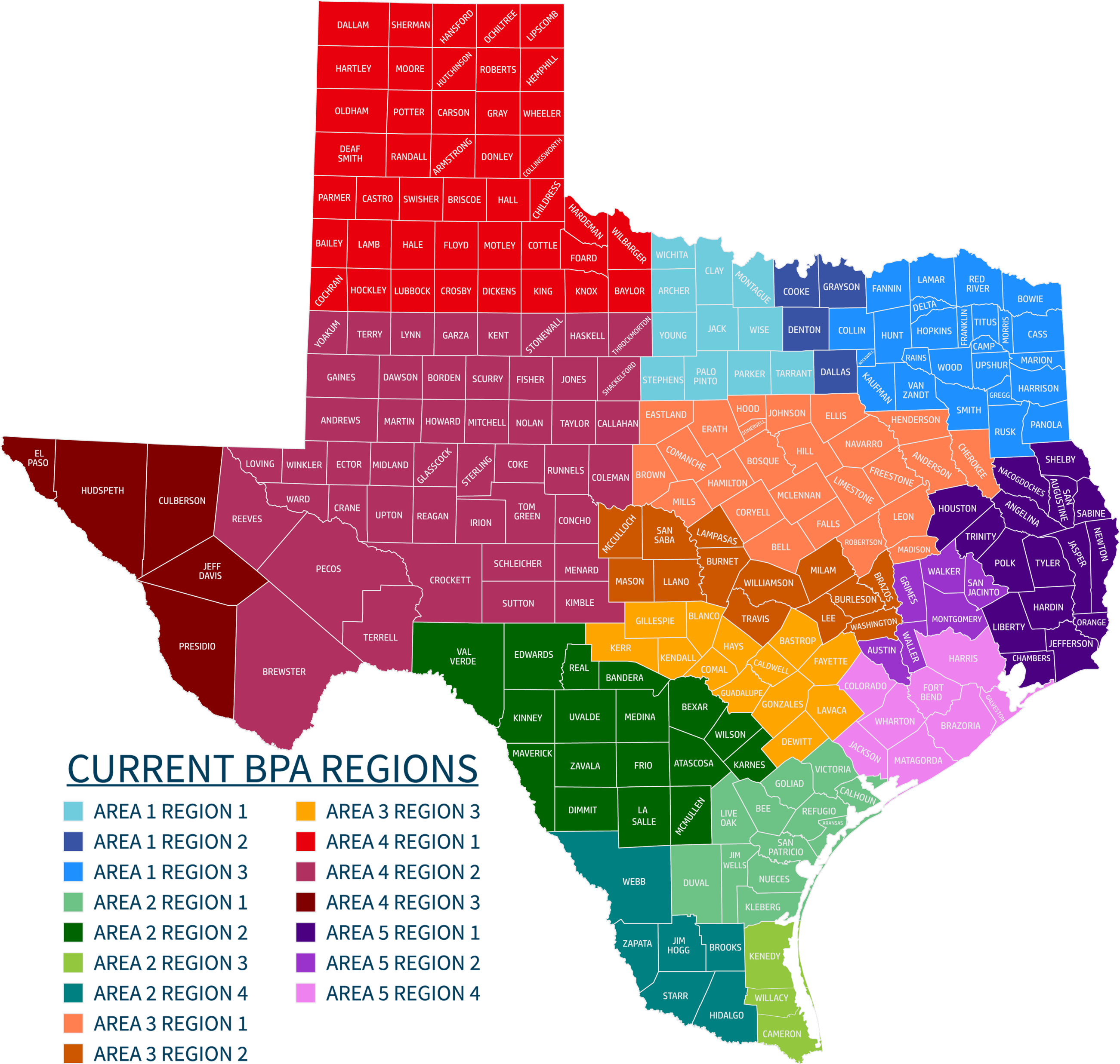 Texas BPA Regional Map