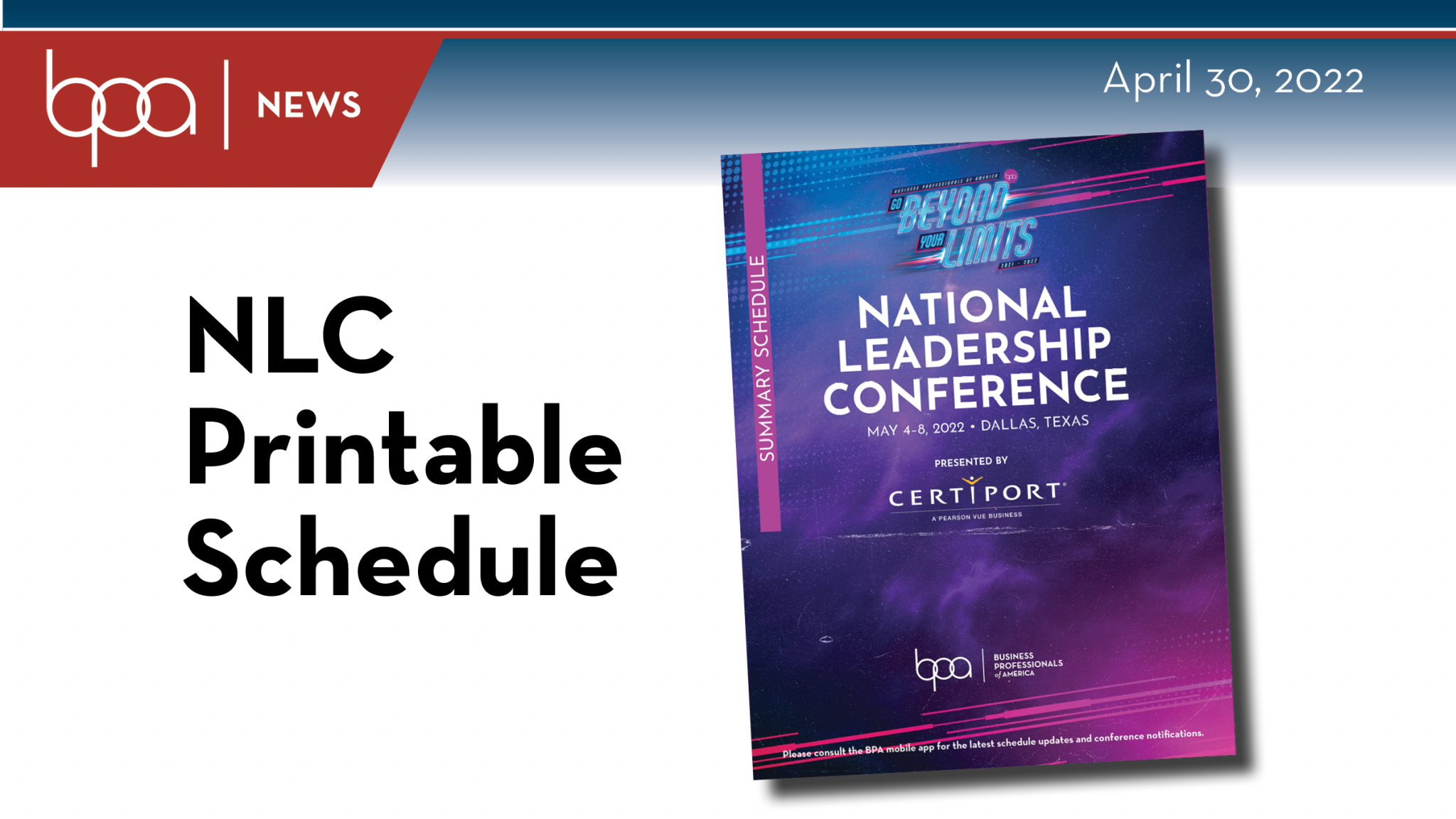 2022 National Leadership Conference Schedule Business Professionals